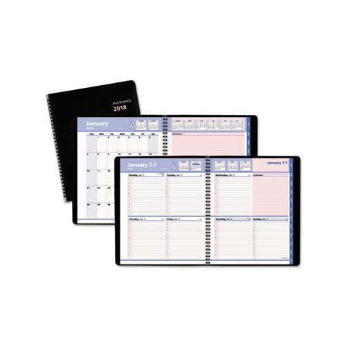 Quicknotes Weekly-monthly Appointment Book, 8 X 10, Black-pink, 2021