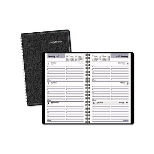Block Format Weekly Appointment Book, 8.5 X 5.5, Black, 2021