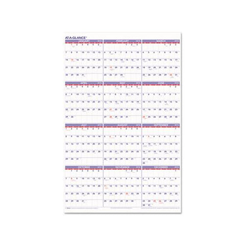 Yearly Wall Calendar, 24 X 36, 2021