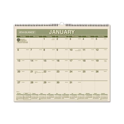 Recycled Wall Calendar, 15 X 12, 2021