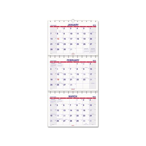 Move-a-page Three-month Wall Calendar, 12 X 27, Move-a-page, 2021