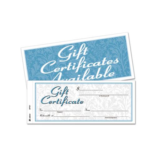Gift Certificates W-envelopes, 8 X 3 2-5, White-canary, 25-book