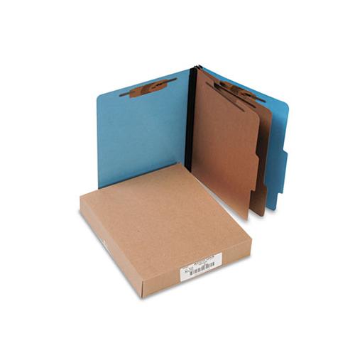 Colorlife Presstex Classification Folders, 2 Dividers, Letter Size, Light Blue, 10-box