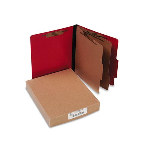 Colorlife Presstex Classification Folders, 2 Dividers, Letter Size, Executive Red, 10-box