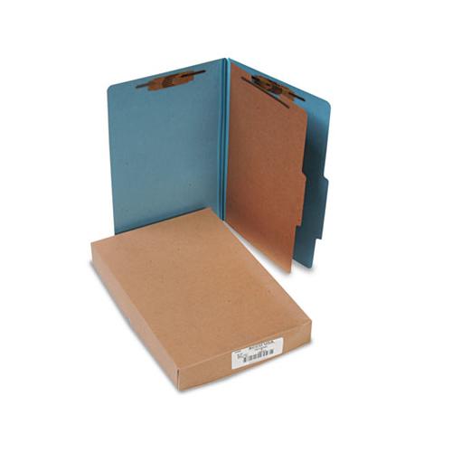 Pressboard Classification Folders, 1 Divider, Legal Size, Sky Blue, 10-box