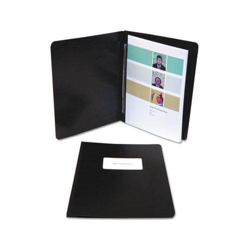 Presstex Report Cover, Side Bound, Prong Clip, Legal, 3" Cap, Black