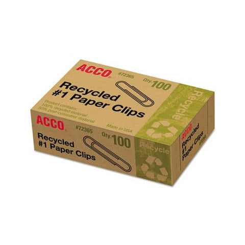 Recycled Paper Clips, Medium (no. 1), Silver, 100-box, 10 Boxes-pack
