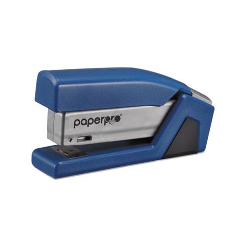 Injoy Spring-powered Compact Stapler, 20-sheet Capacity, Blue