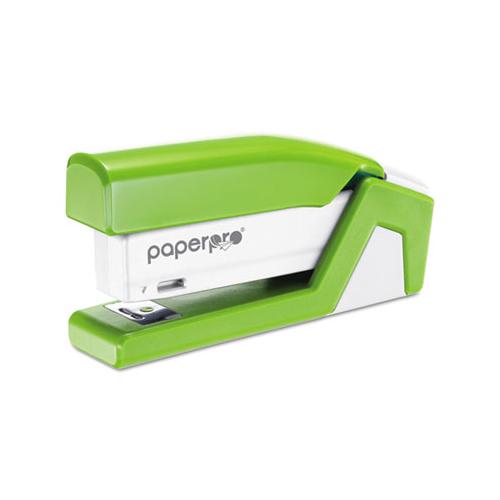 Injoy Spring-powered Compact Stapler, 20-sheet Capacity, Green