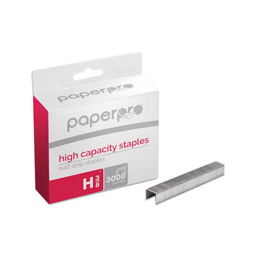 Premium High-capacity Staples, 0.38" Leg, 0.5" Crown, Steel, 3,000-box