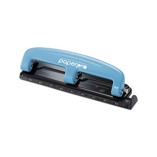 Ez Squeeze Three-hole Punch, 12-sheet Capacity, Blue-black
