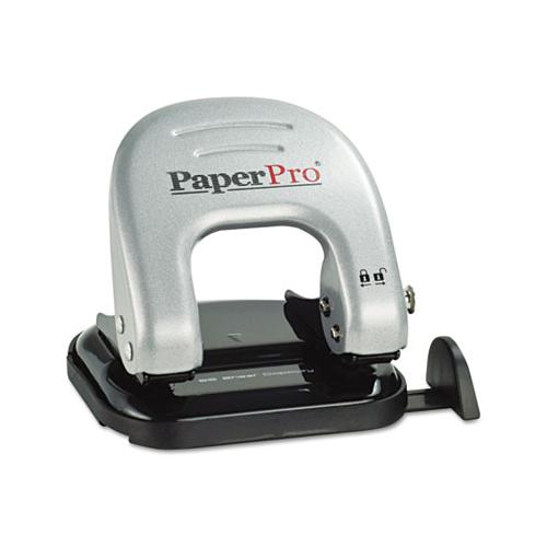Ez Squeeze Two-hole Punch, 20-sheet Capacity, Black-silver