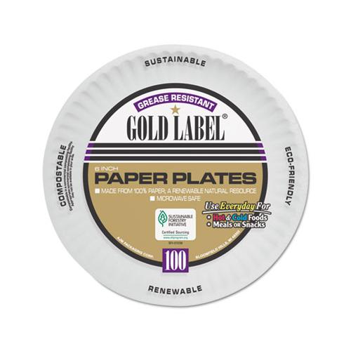 Coated Paper Plates, 6 Inches, White, Round, 100-pack