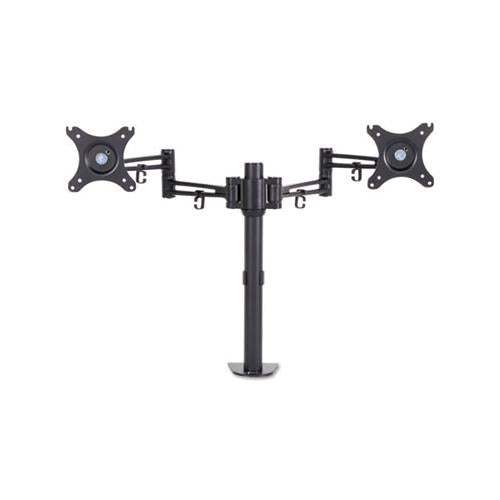 Adaptivergo Pole-mounted Monitor Arm, Dual Monitor Up To 30", Black