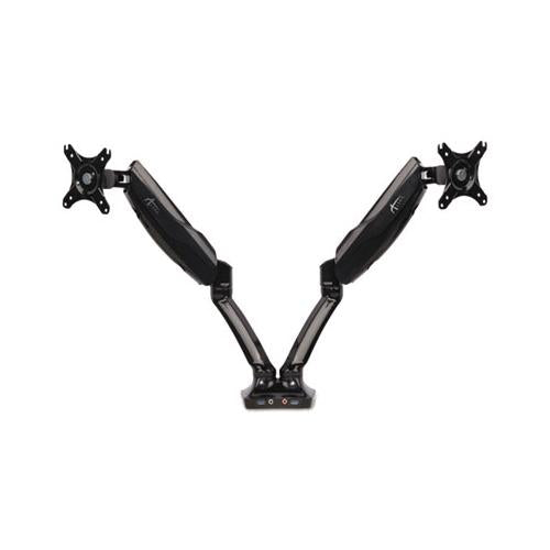 Adaptivergo Heavy-duty Articulating Dual Monitor Arm With Usb And Audio, 30", Black