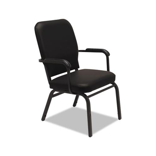 Oversize Stack Chair With Fixed Padded Arms, Black Seat-black Back, Black Base, 2-carton