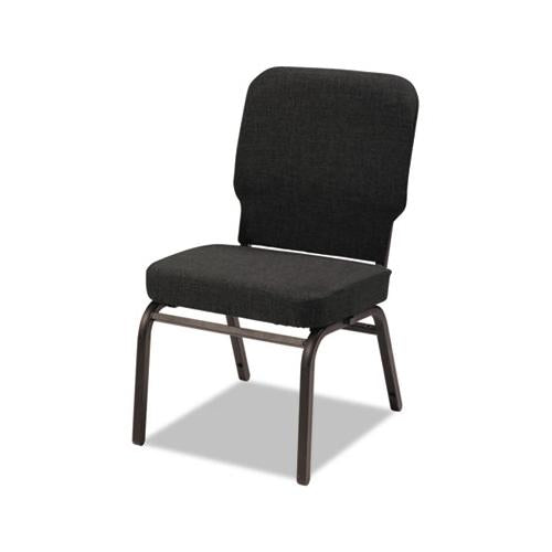 Oversize Stack Chair Without Arms, Fabric Upholstery, Black Seat-black Back, Black Base, 2-carton