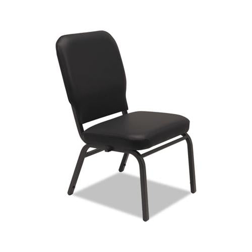 Oversize Stack Chair Without Arms, Vinyl Upholstery, Black Seat-black Back, Black Base, 2-carton