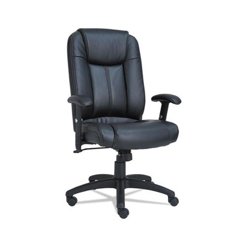 Alera Cc Series Executive High-back Swivel-tilt Leather Chair, Supports Up To 275 Lbs., Black Seat-black Back, Black Base