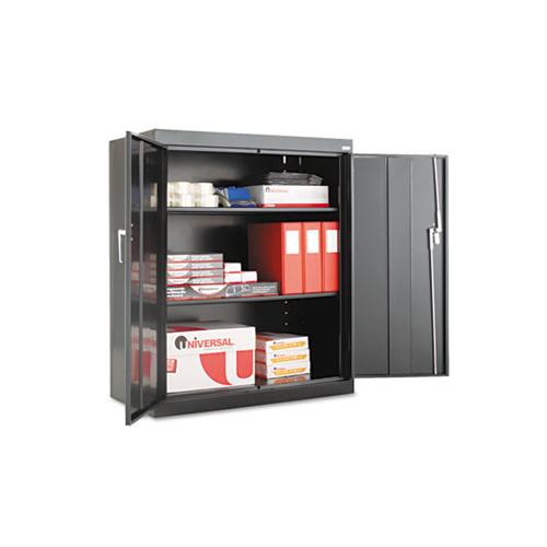 Assembled 42" High Storage Cabinet, W-adjustable Shelves, 36w X 18d, Black