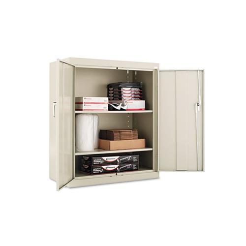 Assembled 42" High Storage Cabinet, W-adjustable Shelves, 36w X 18d, Putty