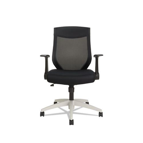 Alera Eb-k Series Synchro Mid-back Flip Arm Mesh-chair, Supports Up To 275 Lbs, Black Seat-black Back, Cool Gray Base