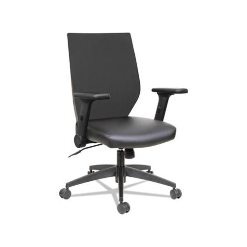 Alera Eb-t Series Synchro Mid-back Flip-arm Chair, Supports Up To 275 Lbs, Black Seat-black Back, Black Base