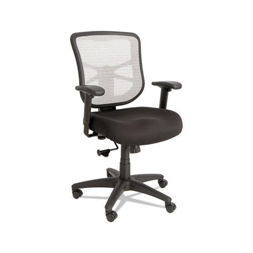 Alera Elusion Series Mesh Mid-back Swivel-tilt Chair, Supports Up To 275 Lbs., Black Seat-white Back, Black Base