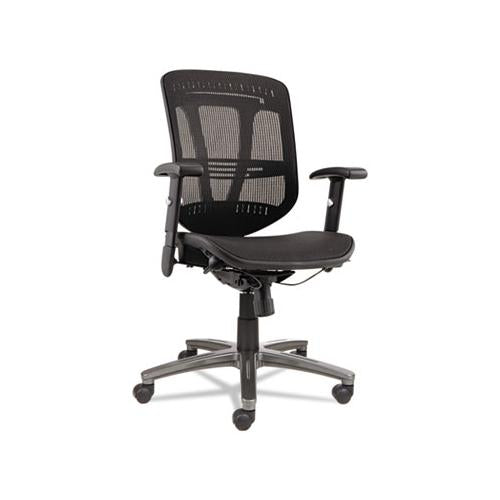 Alera Eon Series Multifunction Mid-back Suspension Mesh Chair, Supports Up To 275 Lbs, Black Seat-black Back, Black Base