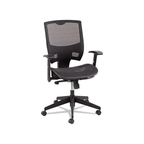 Alera Epoch Series Suspension Mesh Multifunction Chair, Supports Up To 275 Lbs, Black Seat-black Back, Black Base