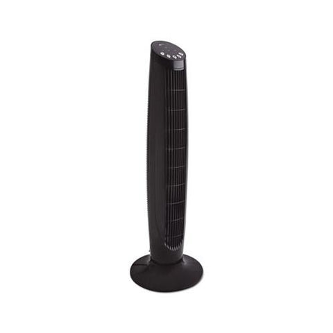 36" 3-speed Oscillating Tower Fan With Remote Control, Plastic, Black