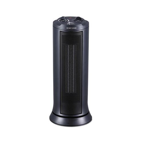 Mini Tower Ceramic Heater, 7 3-8"w X 7 3-8"d X 17 3-8"h, Black