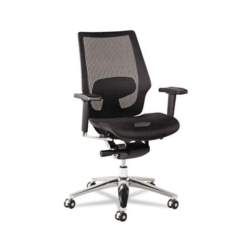 Alera K8 Series Ergonomic Multifunction Mesh Chair, Supports Up To 275 Lbs, Black Seat-black Back, Aluminum Base
