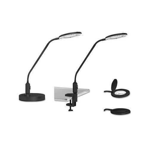 Clamp-on, 3 Diopter Led Desktop Magnifier, 6.88"w X 16.63"d X 16.75"h, Black