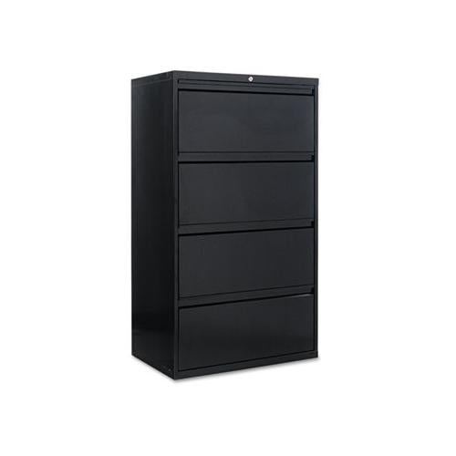 Four-drawer Lateral File Cabinet, 30w X 18d X 52.5h, Black