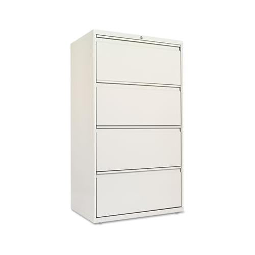 Four-drawer Lateral File Cabinet, 30w X 18d X 52.5h, Light Gray