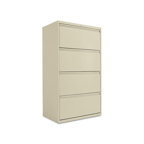 Four-drawer Lateral File Cabinet, 30w X 18d X 52.5h, Putty