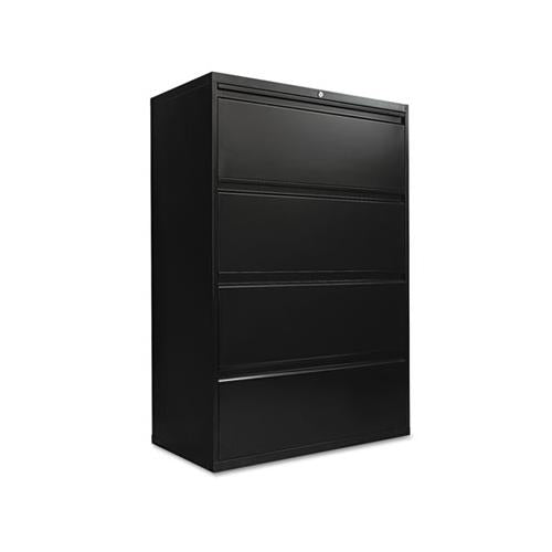 Four-drawer Lateral File Cabinet, 36w X 18d X 52.5h, Black
