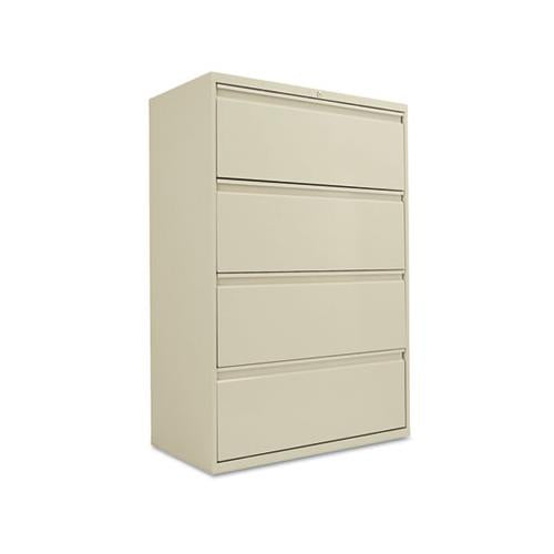 Four-drawer Lateral File Cabinet, 36w X 18d X 52.5h, Putty