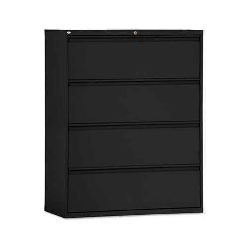 Four-drawer Lateral File Cabinet, 42w X 18d X 52.5h, Black