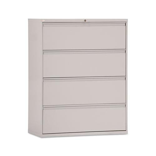 Four-drawer Lateral File Cabinet, 42w X 18d X 52.5h, Light Gray