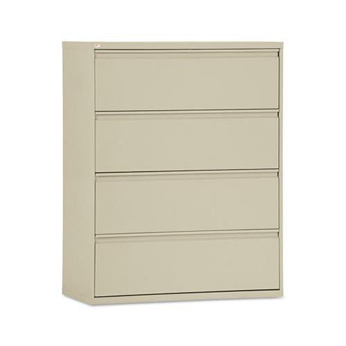Four-drawer Lateral File Cabinet, 42w X 18d X 52.5h, Putty
