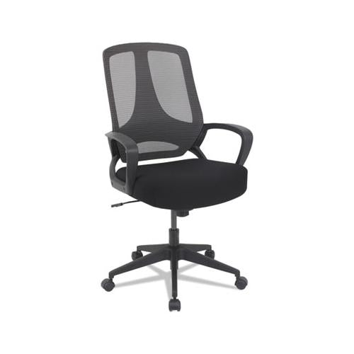Alera Mb Series Mesh Mid-back Office Chair, Supports Up To 275 Lbs., Black Seat-black Back, Black Base