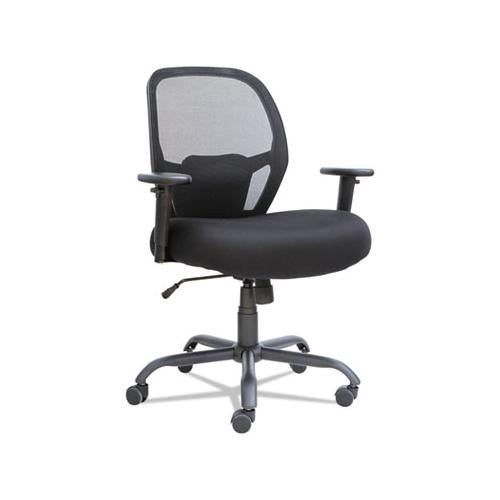 Alera Merix450 Series Mesh Big And Tall Chair, Supports Up To 450 Lbs, Black Seat-black Back, Black Base