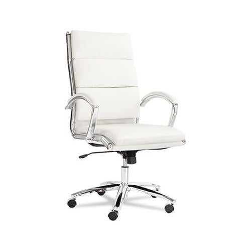 Alera Neratoli High-back Slim Profile Chair, Supports Up To 275 Lbs, White Seat-white Back, Chrome Base