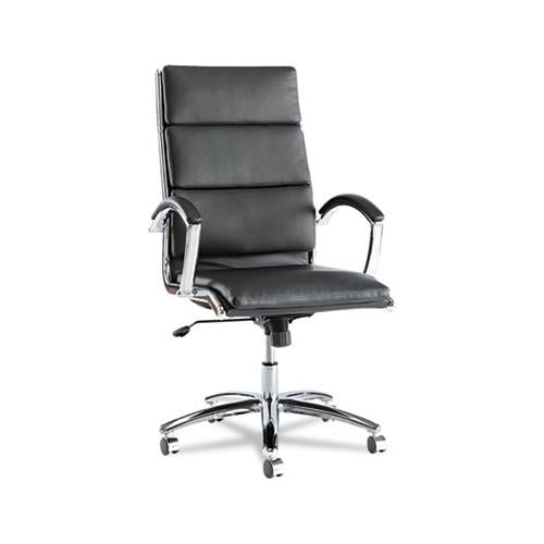 Alera Neratoli High-back Slim Profile Chair, Supports Up To 275 Lbs, Black Seat-black Back, Chrome Base