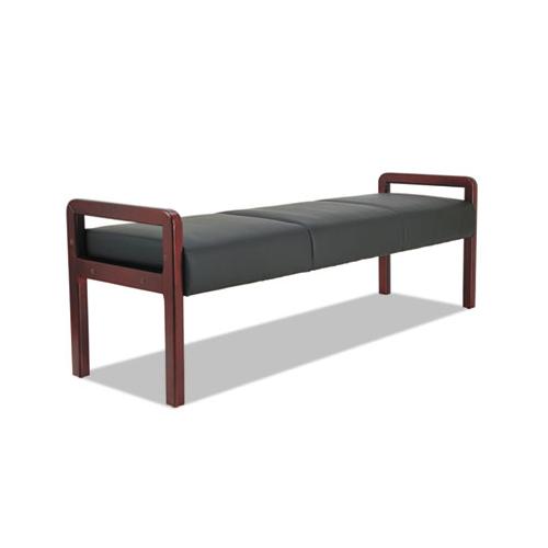 Alera Reception Lounge Wl Series Bench, 65.75w X 22.25d X 22.88h, Black-mahogany