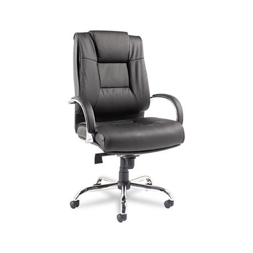 Alera Ravino Big And Tall Series High-back Swivel-tilt Leather Chair, Supports Up To 450 Lbs, Black Seat-back, Chrome Base