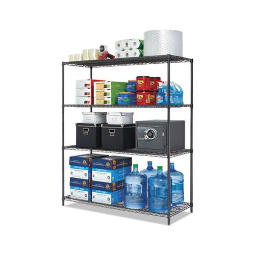 All-purpose Wire Shelving Starter Kit, 4-shelf, 60 X 24 X 72, Black Anthracite Plus