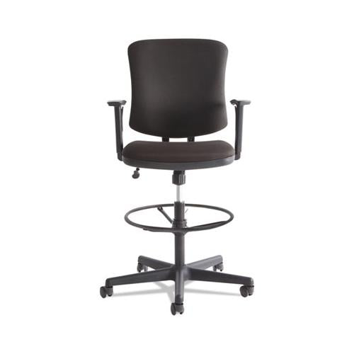 Everyday Task Stool, 31.38" Seat Height, Supports Up To 275 Lbs, Black Seat-black Back, Black Base